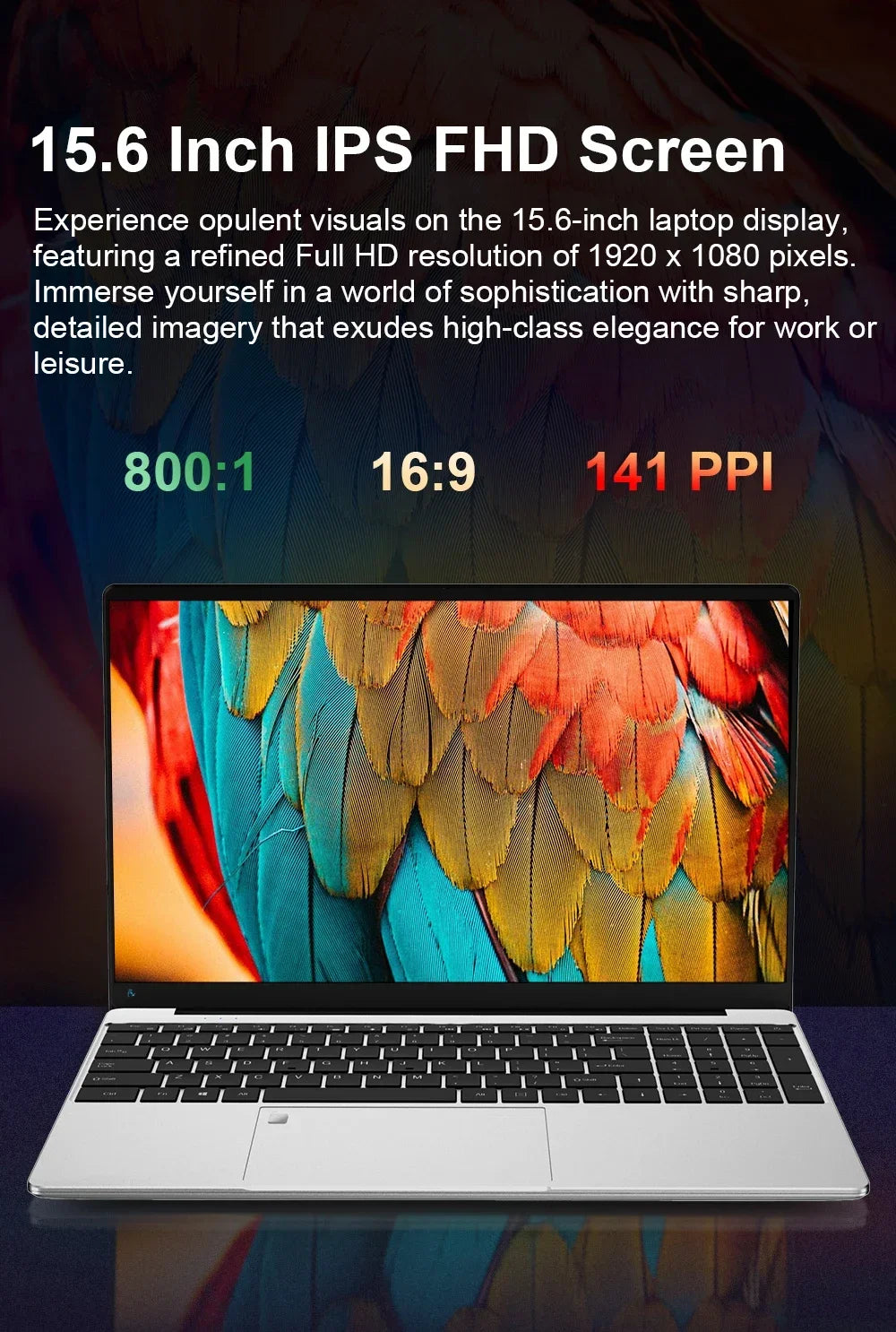 15.6" Windows 11 laptops Computer Intel CORE i3 5005 16GB RAM 1/2TB SSD Notebook Gamer Computer PC Fingerprint unlocking Laptops