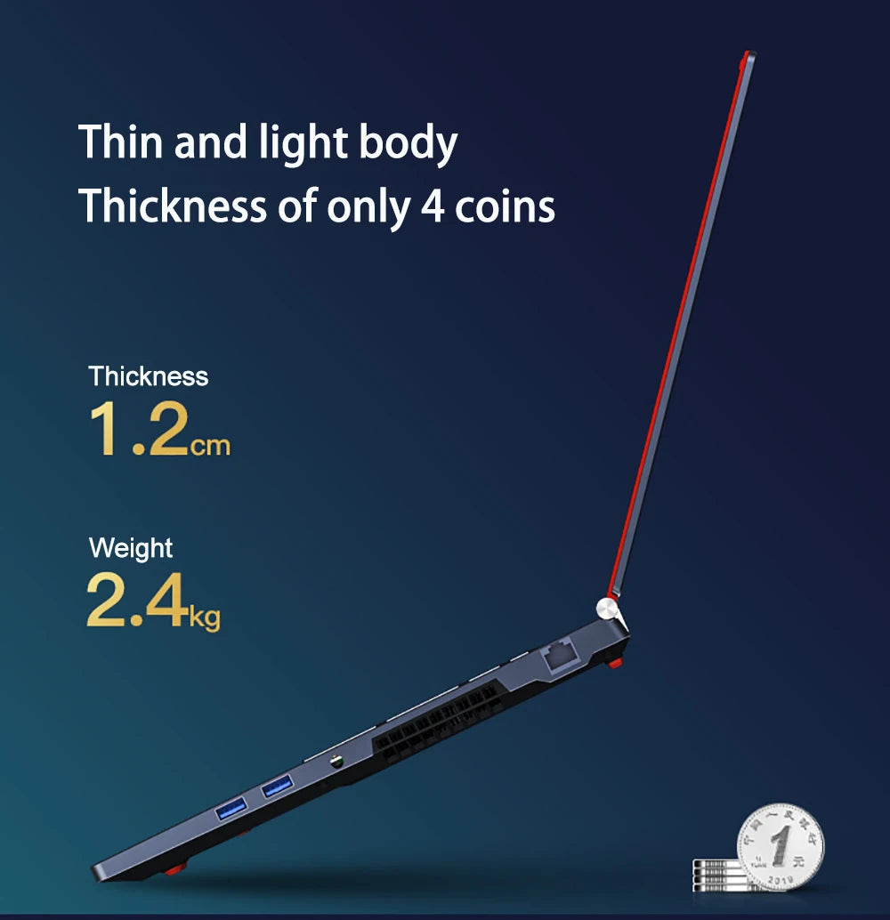 2025 New Gaming Laptop Computer Intel Core i9-10885H i7 8750H GTX1650 4G 16.1 Inch IPS Screen RAM Max 64GB 2*DDR4 2*M.2 NVMe