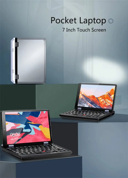 2025 Portable Mini Notebook Laptop Micro Computer 7 Inch Touch Screen Intel N95 8G 16G+512GB IPS Netbook Win 11 Pro PC 2.0MP CAM