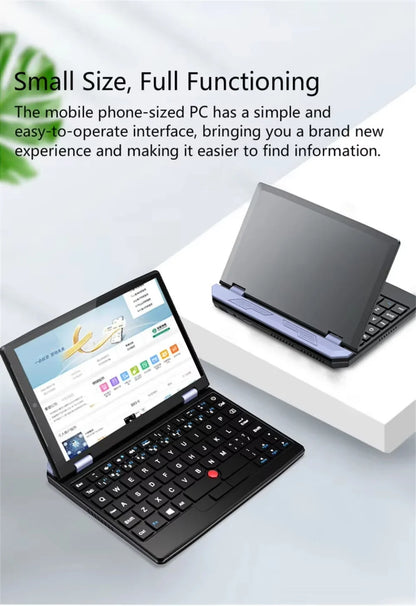 2025 Portable Mini Notebook Laptop Micro Computer 7 Inch Touch Screen Intel N95 8G 16G+512GB IPS Netbook Win 11 Pro PC 2.0MP CAM
