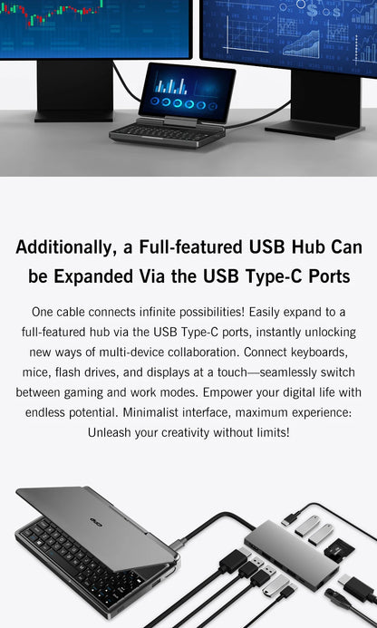 2025 New GPD MicroPC 2 7Inches Mini Industry Laptop Intel® Core™ i3-N300 16GB/512GB Windows 11 Portable Computer Notebook