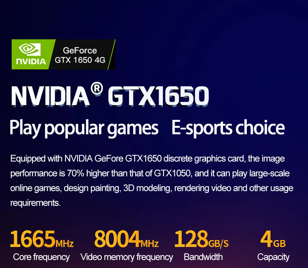 2025 New Gaming Laptop Computer Intel Core i9-10885H i7 8750H GTX1650 4G 16.1 Inch IPS Screen RAM Max 64GB 2*DDR4 2*M.2 NVMe