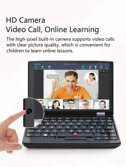2025 Portable Mini Notebook Laptop Micro Computer 7 Inch Touch Screen Intel N95 8G 16G+512GB IPS Netbook Win 11 Pro PC 2.0MP CAM