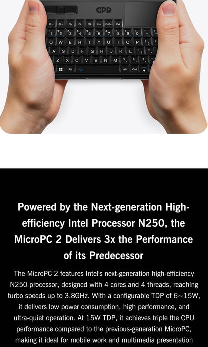 2025 New GPD MicroPC 2 7Inches Mini Industry Laptop Intel® Core™ i3-N300 16GB/512GB Windows 11 Portable Computer Notebook