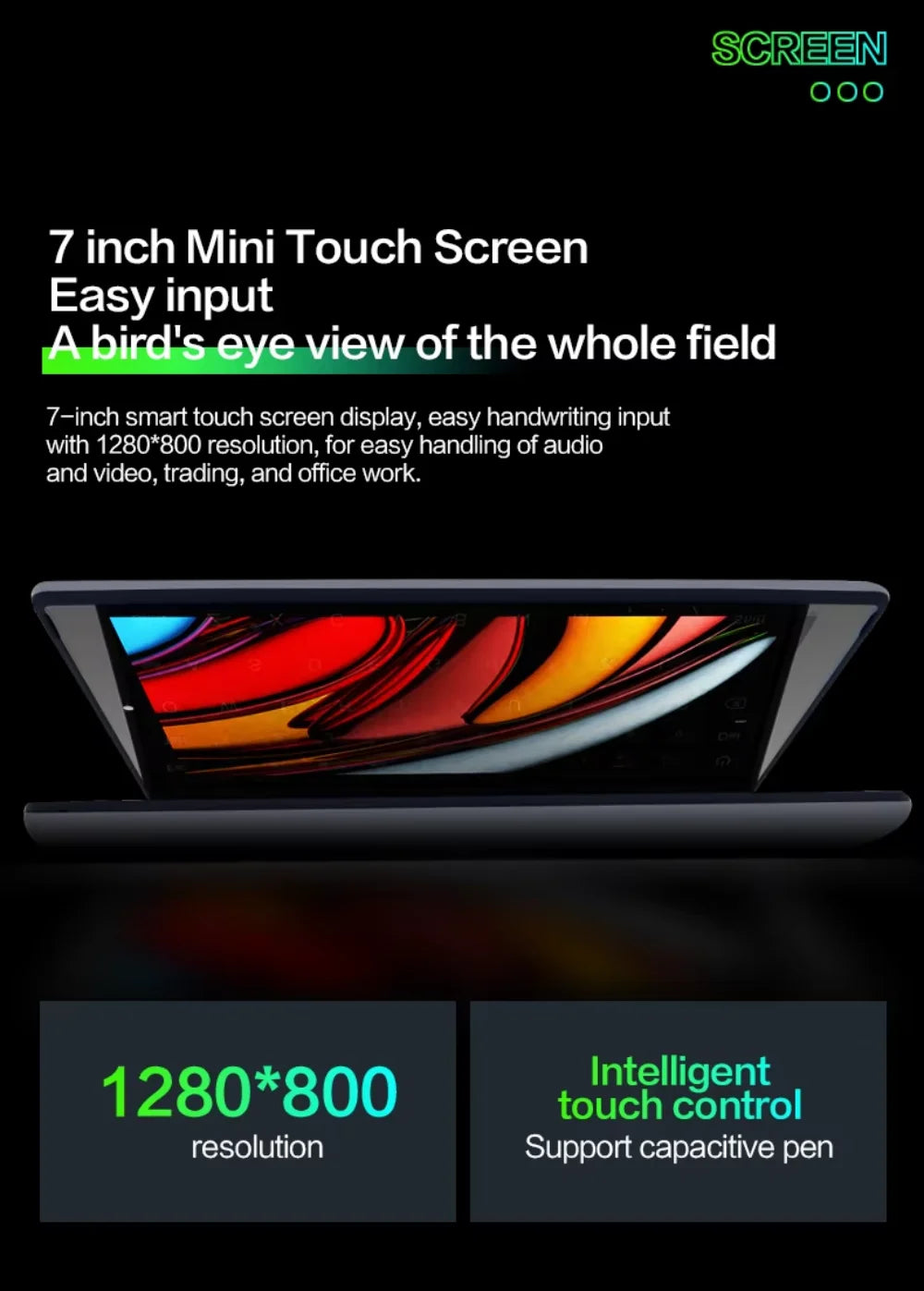 2025 Portable Mini Notebook Laptop Micro Computer 7 Inch Touch Screen Intel N95 8G 16G+512GB IPS Netbook Win 11 Pro PC 2.0MP CAM