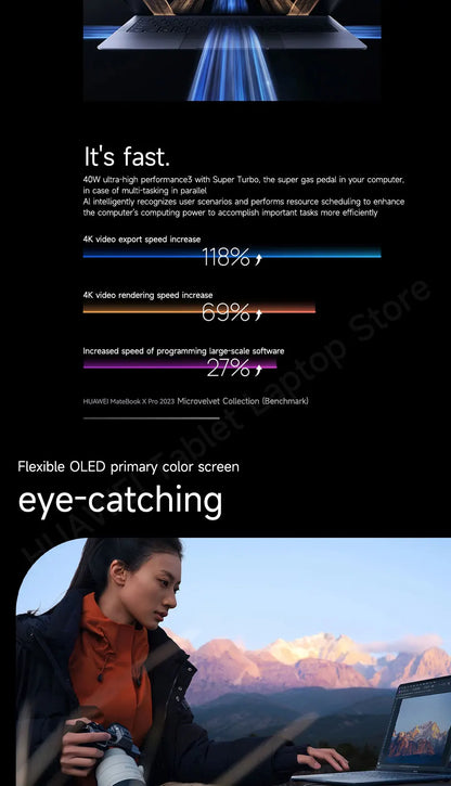 2024  HUAWEI MateBook X Pro Laptop Inter Core Ultra9 185H/Ultra7 155H 32/16GB 2/1TB Netbook 14.2inch 3.1k Touchscreen 120Hz OLED
