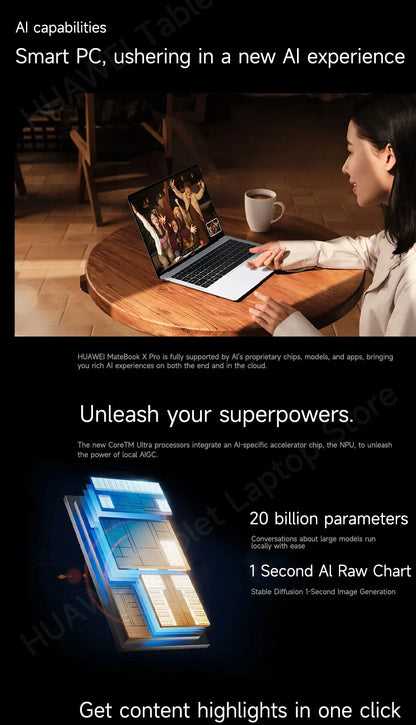 2024  HUAWEI MateBook X Pro Laptop Inter Core Ultra9 185H/Ultra7 155H 32/16GB 2/1TB Netbook 14.2inch 3.1k Touchscreen 120Hz OLED