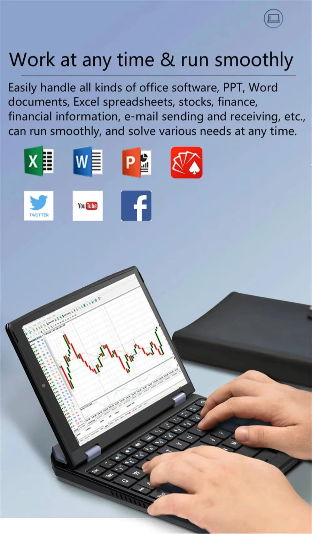 2025 Portable Mini Notebook Laptop Micro Computer 7 Inch Touch Screen Intel N95 8G 16G+512GB IPS Netbook Win 11 Pro PC 2.0MP CAM