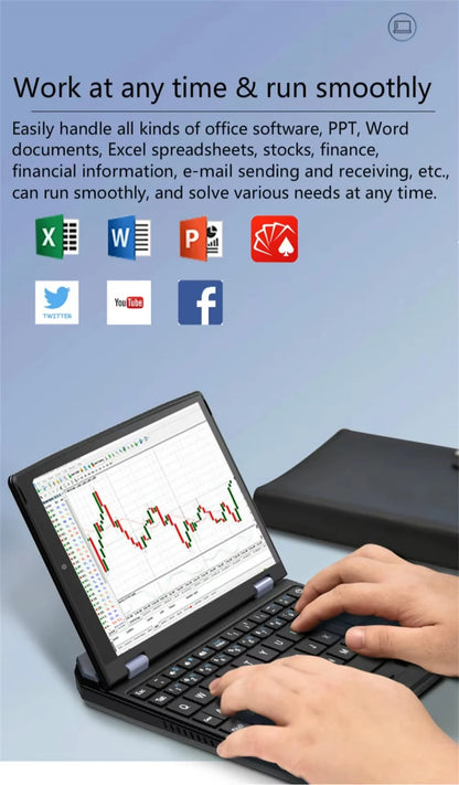 2025 Portable Mini Notebook Laptop Micro Computer 7 Inch Touch Screen Intel N95 8G 16G+512GB IPS Netbook Win 11 Pro PC 2.0MP CAM