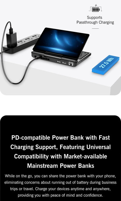 2025 New GPD MicroPC 2 7Inches Mini Industry Laptop Intel® Core™ i3-N300 16GB/512GB Windows 11 Portable Computer Notebook