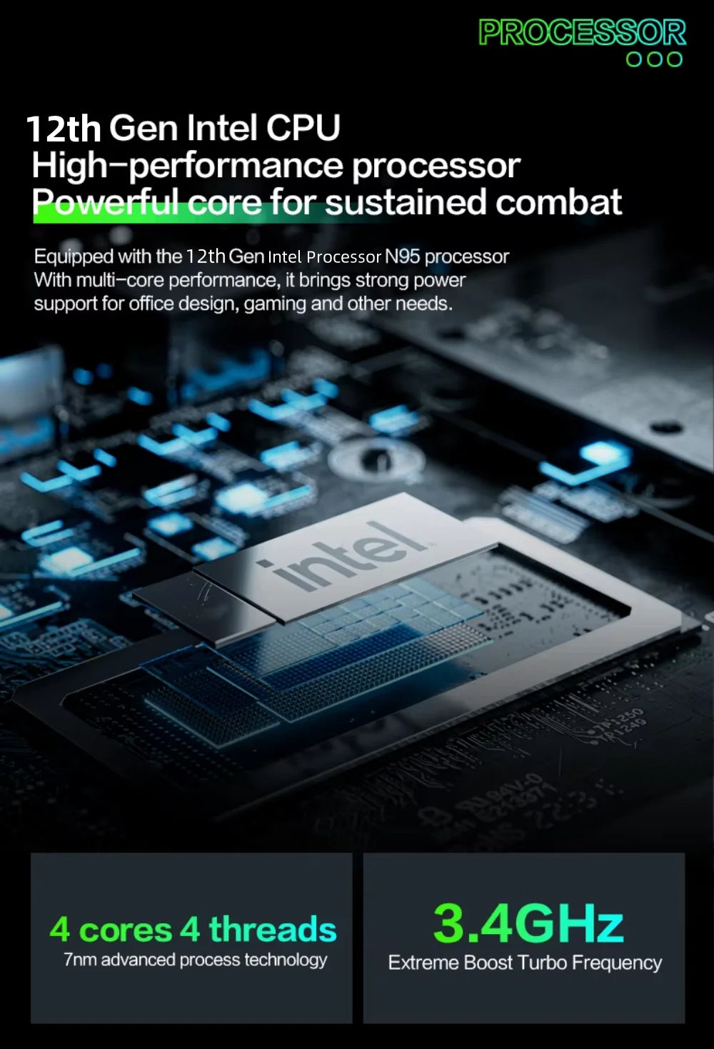 2025 Portable Mini Notebook Laptop Micro Computer 7 Inch Touch Screen Intel N95 8G 16G+512GB IPS Netbook Win 11 Pro PC 2.0MP CAM