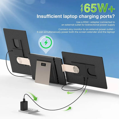 16 Inch Portable IPS LCD Panel Laptop Screen Extender Triple USB Connection Extension for PC Portable Monitor