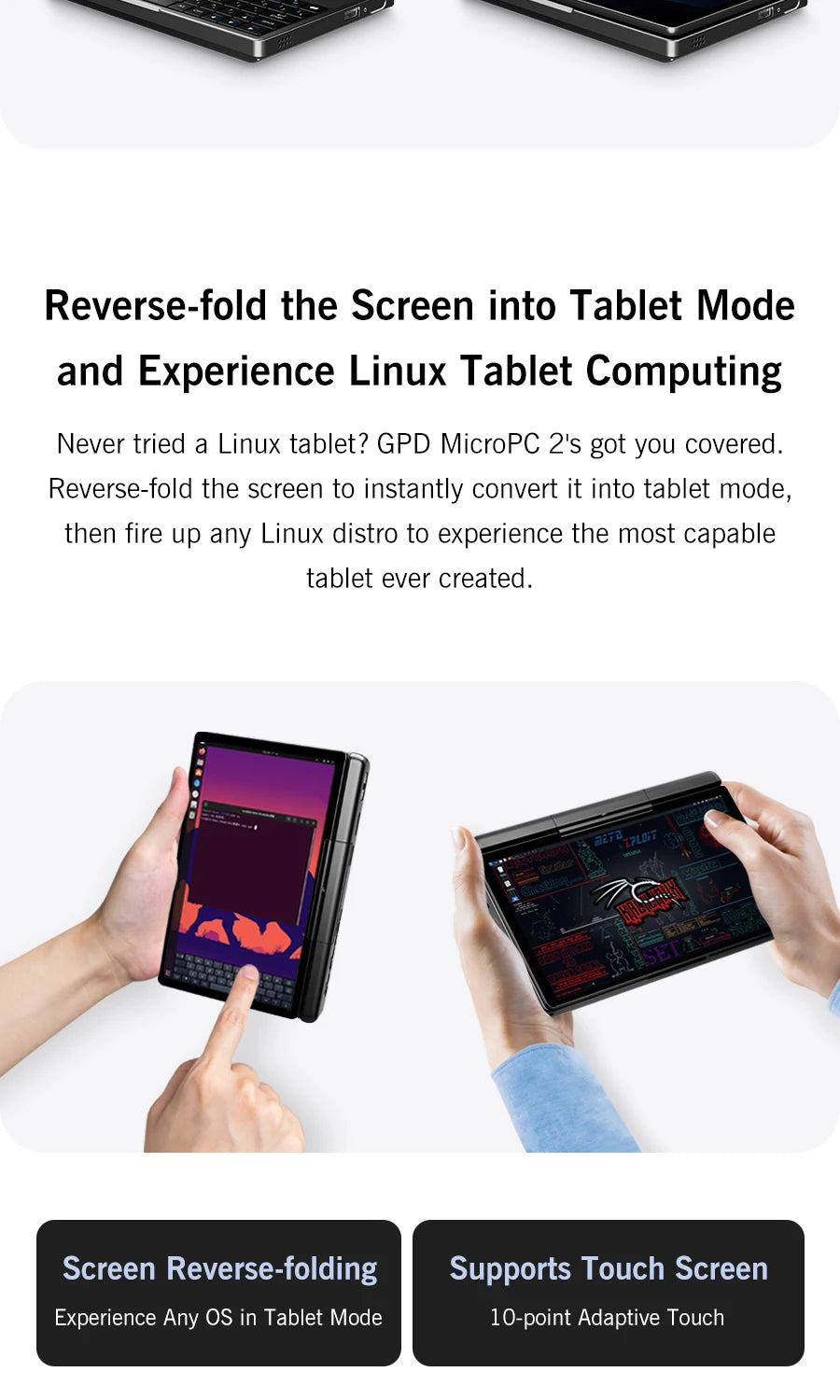 2025 New GPD MicroPC 2 7Inches Mini Industry Laptop Intel® Core™ i3-N300 16GB/512GB Windows 11 Portable Computer Notebook