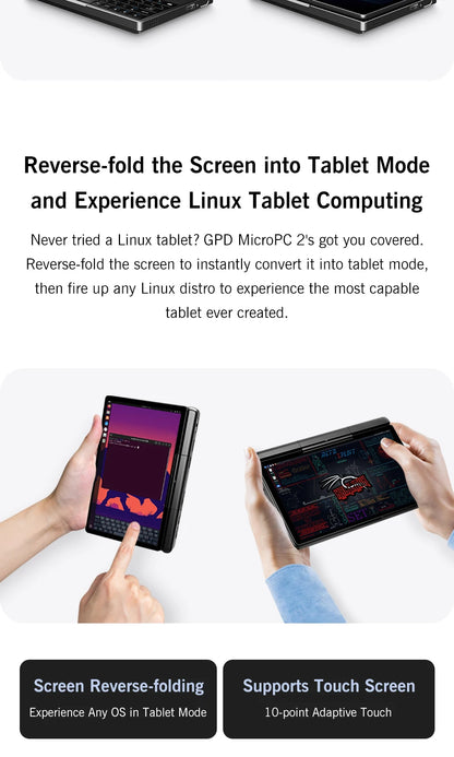 2025 New GPD MicroPC 2 7Inches Mini Industry Laptop Intel® Core™ i3-N300 16GB/512GB Windows 11 Portable Computer Notebook