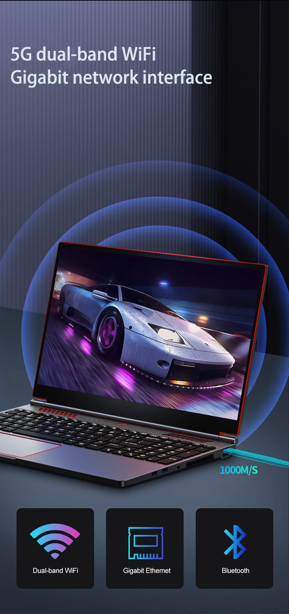 2025 New Gaming Laptop Computer Intel Core i9-10885H i7 8750H GTX1650 4G 16.1 Inch IPS Screen RAM Max 64GB 2*DDR4 2*M.2 NVMe