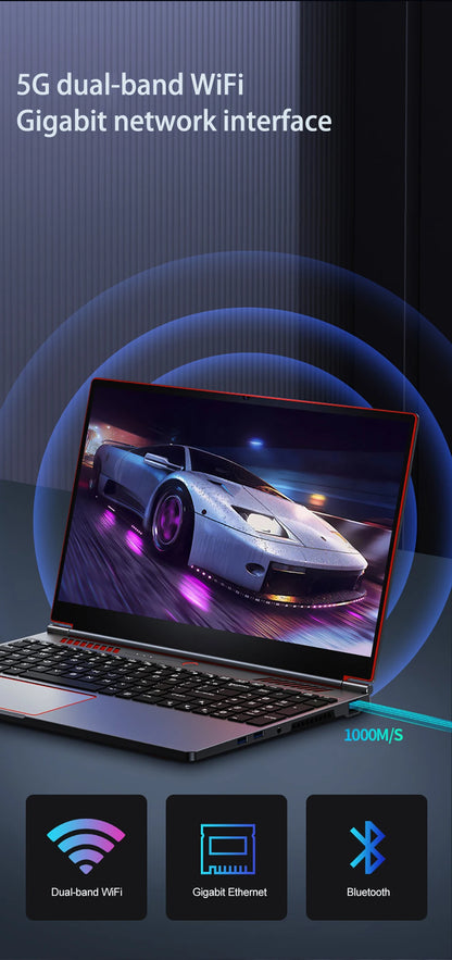 2025 New Gaming Laptop Computer Intel Core i9-10885H i7 8750H GTX1650 4G 16.1 Inch IPS Screen RAM Max 64GB 2*DDR4 2*M.2 NVMe