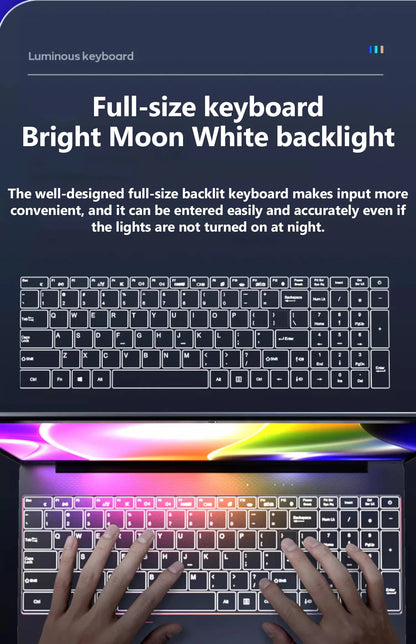 2025 Laptop 15.6 Inch IPS Screen 16GB RAM Intel Celeron 11th N5095 Netbook Windows 10 11 Pro Office Notebook Pc Portable