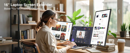 16 Inch Portable IPS LCD Panel Laptop Screen Extender Triple USB Connection Extension for PC Portable Monitor