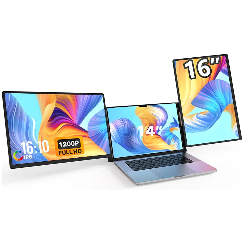 16 Inch Portable IPS LCD Panel Laptop Screen Extender Triple USB Connection Extension for PC Portable Monitor